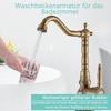 Antique Brass High Tap Bathroom Basin Single Lever Sink Mixer Tap 360° Rotating Spout