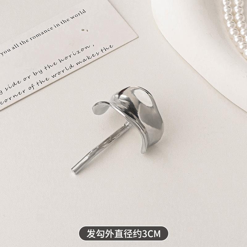 Culoare Argintiu Șic Metal Clips de Păr Netede Simple Agrafă de Păr Geometrică Coadă de Cal Joasă Gheare de Păr Femei Fete Accesorii de Păr de Modă