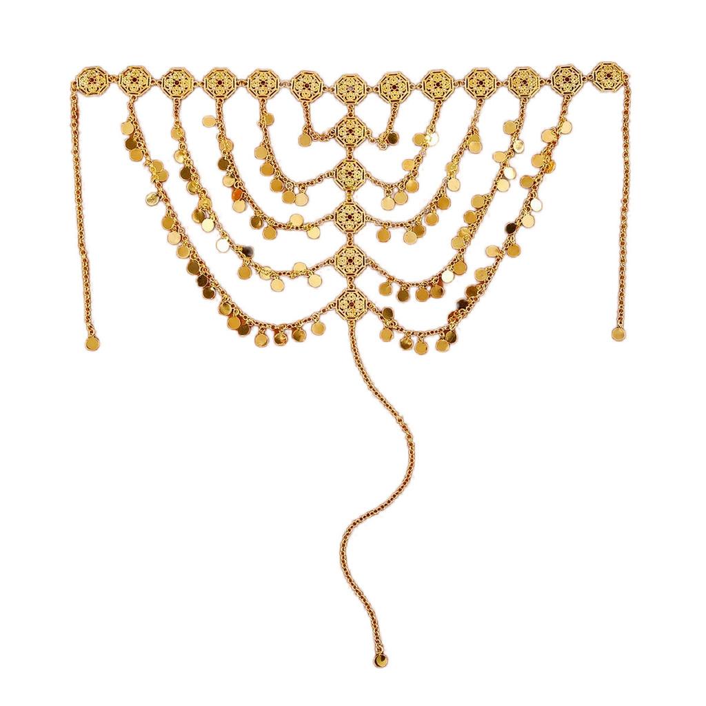 

Eastern Inspired Middle Head Chain With Multilayer Circles For Occasion Women