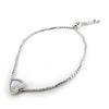 Les Trésors De Lily [M9989] - Mother-of-pearl White 'Love' Silver Bracelet (rhodium-plated)