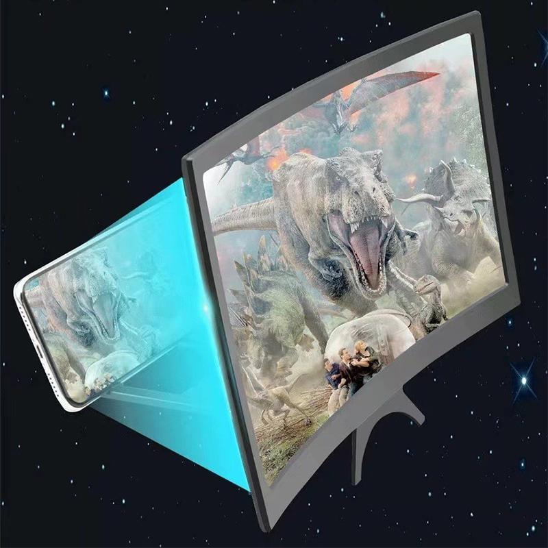 12 Inch Large Screen 3D Hd Amplifier Curved Screen Mobile Phone Screen Magnifier Smartphone Video Amplifier Stand Holder