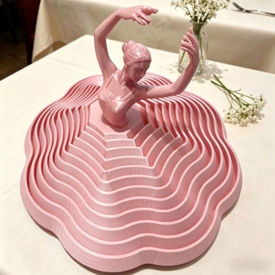3D Printed Ballet Dancer Ornaments Spinning Ballet Girl Sculpture Rotational Movement Elegant Desk Decor for Home Office Creative Spaces Gifts
