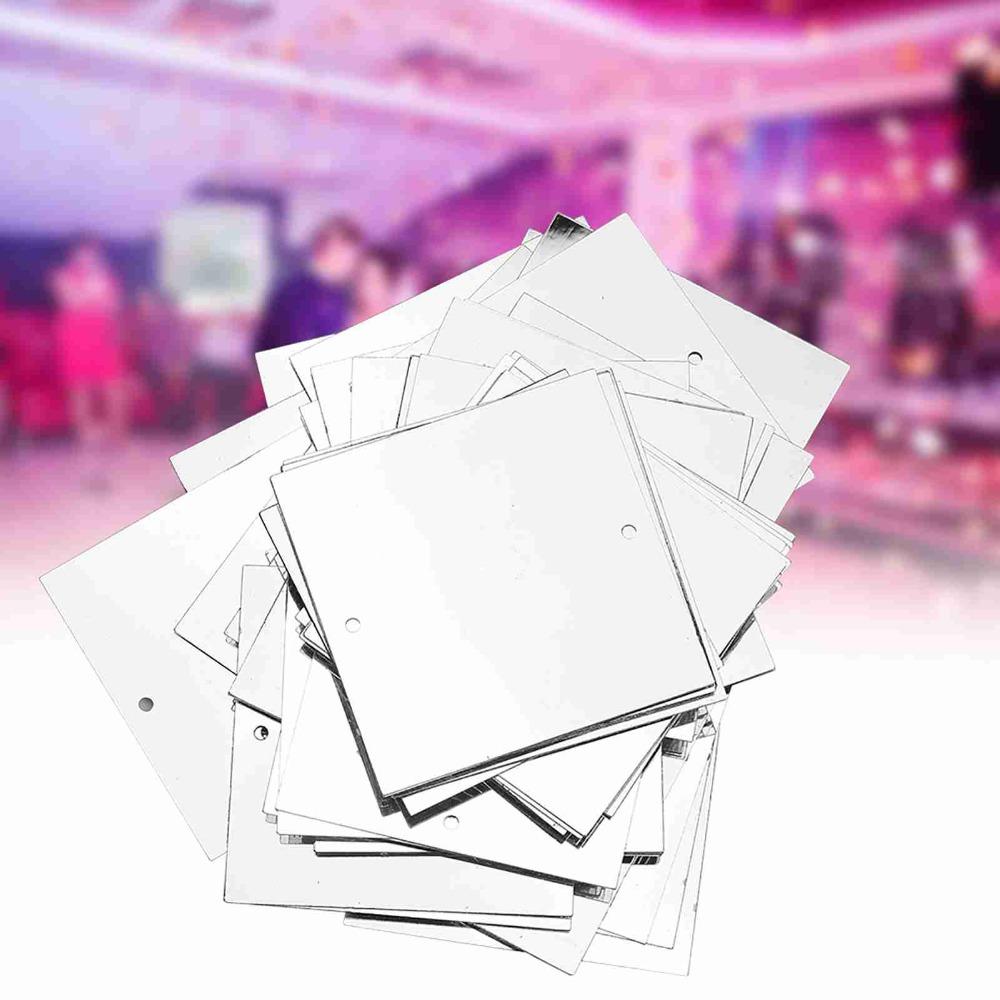 100pcs 50x50mm Square Sequins Double Sided Holes Flat Sequins Loose PVC Sequins  Clothing Supplies