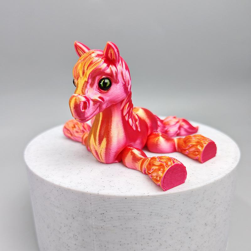 New Multi-joint Movable 3D Printed Horse Animals Mini Cute Relief Sensory Toy Funny Home Accessories Kids Gift Desktop Ornament