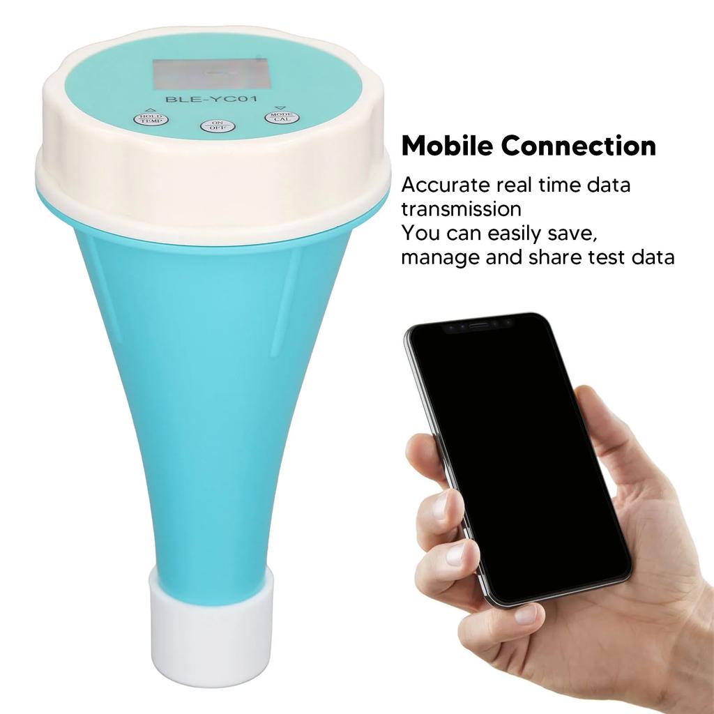 Bluetooth Pool Monitor CL EC ORP Temperature 6 In 1 Smart Pool Water Quality Tester Bluetooth Pool Monitor Smart Meter