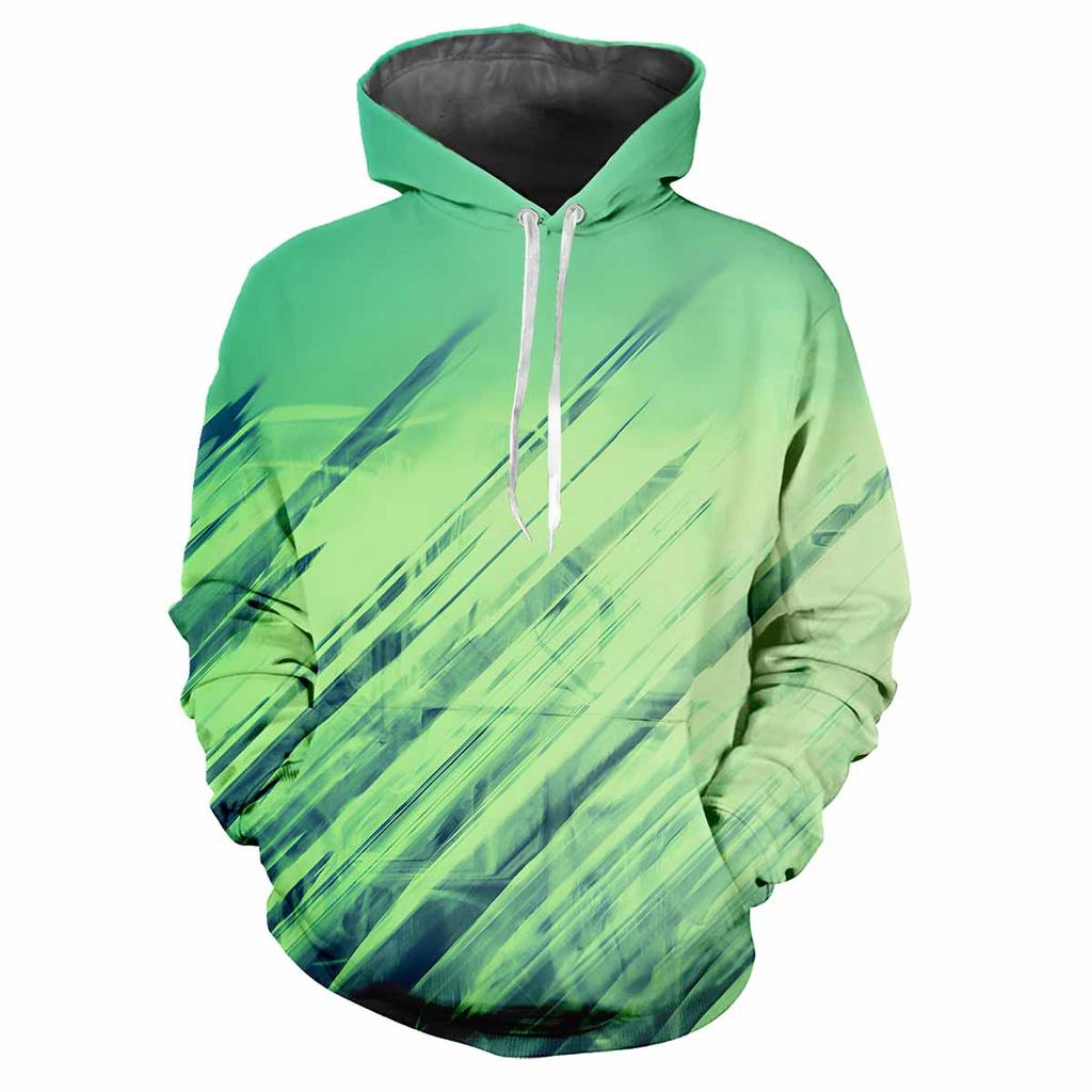 Men's Digital Printed Personalized Plaid Pattern Hoodie, Fashionable and Trendy New Style