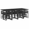 VidaXL 13-piece Garden Dining Set Black Cushions Braided Resin 3211519