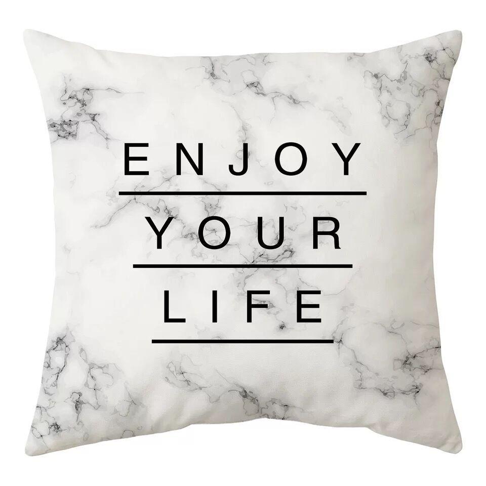 Nordic Black and White Simple Style Geometric Abstract Pillow Case Peach Leather Fleece Home Sofa Pillow Quilt Cushion