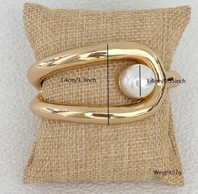 

Hot Sale Alloy Pearl Open Stretch Bracelet Vacation Wind Bracelet