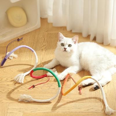 Katzenkratzseilspielzeug Baumwollseil Bissfestes Kauspielzeug Pfote Klaue Möbelschutz Interaktives Katzenspielzeug Katzenminze Zahnungshilfen