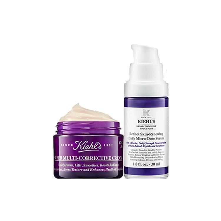 Kiehl s Micro-Dose Anti-Aging Retinol Serum With Super Multi-Corrective Anti-Aging Cream  Cream 50ml+Serum 30ml