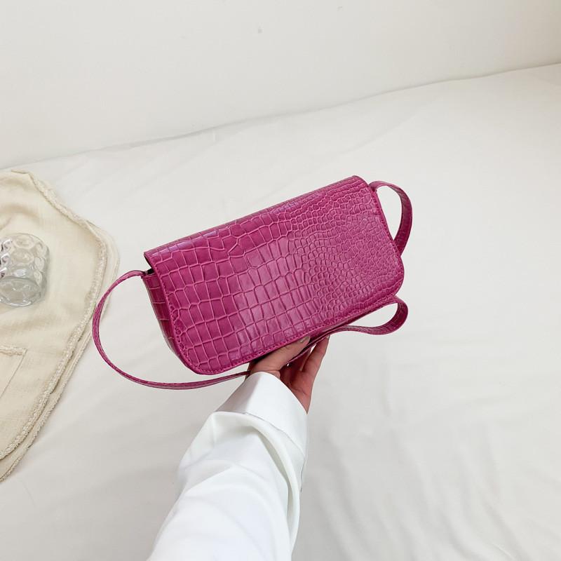 Fashionable Retro Small Square Shoulder Bag For Women Elegant Commuting Handbag With Unique Designs фуксия