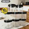 Airtight Storage Jar with Black Plastic Lid for Kitchen Organization
