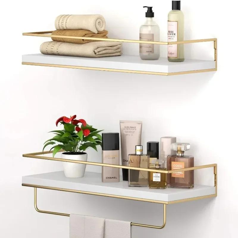 

Toilet Wall Frame Wooden Storage Shelves Towel Suspension Rack Bathroom Wall Mounted Cosmetic Organizer Kitchen Seasoning Shelf белый