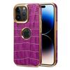 Denior Apple 15Pro leather sticker mobile phone case iPhone14ProMax crocodile pattern electroplating protective case