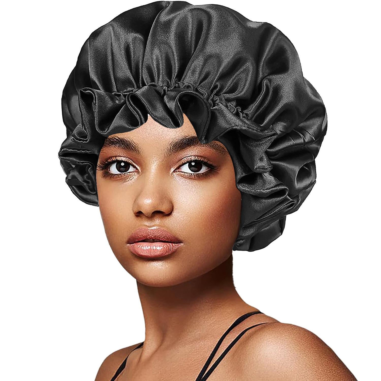 Large Double- Satin Stretch Sleep Cap One Size чёрный