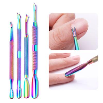 Yousheng Spingi Cuticole per Unghie a Doppia Testa Rimuovi Pelle Morta Strumento per Manicure Rimuovi Smalto Gel Spingi Cuticole in Acciaio Inossidabile per Uso Domestico