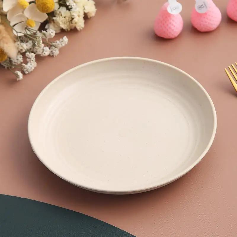 Round Salad Dessert Dinner Plate Stackable Unbreakable BPA Free Assorted Dish Microwave Safe Fruit Plate for Dining Room