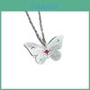 Silver Alloy Butterfly Pendant Necklace With Sparkling Crystals Fashion Animal Accessory