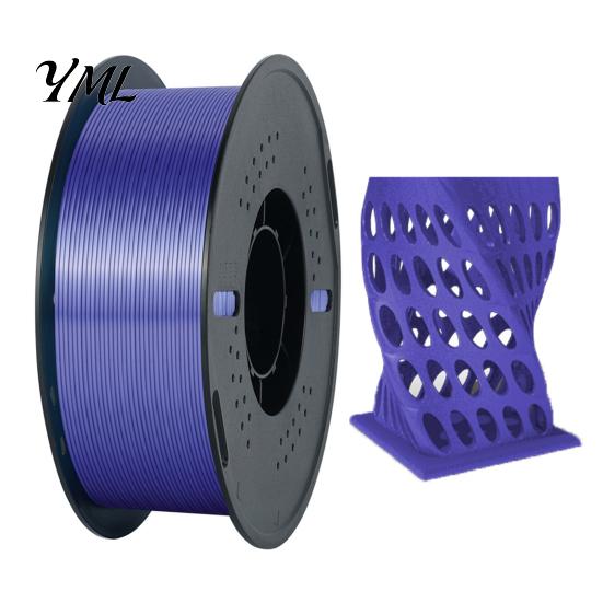 Smooth Finish Filament Silk PLA 3D Printer Filament, 1.75mm 1kg Spool for FDM Accessory Printers, Shiny Metallic DIY Ornaments and Models Satin