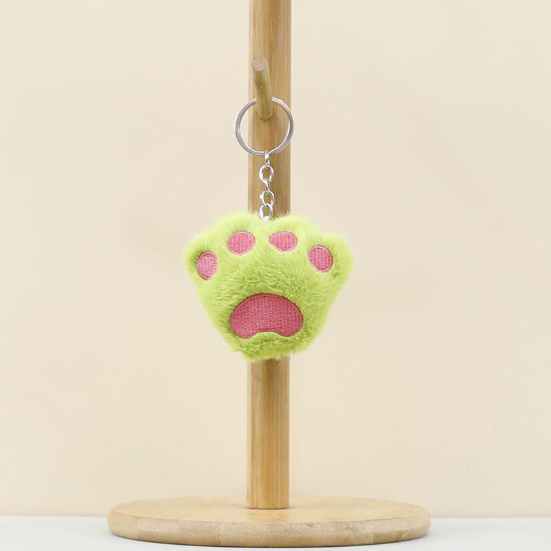Adorable Plush Cat Paw Keychain Cute Stuffed Animal Accessory For Bags And Keys