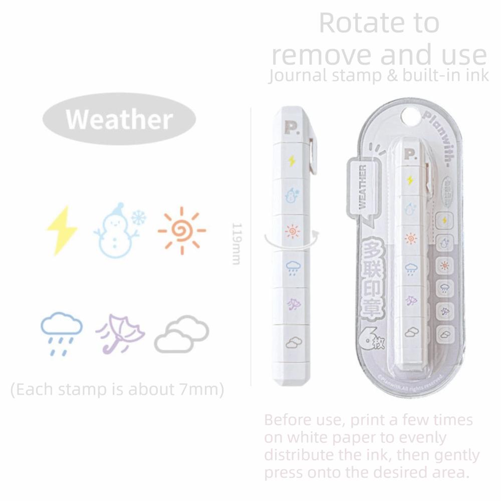 Cute Detachable Arrival Cute To Do List Journal Stamp Multi-Head Portable Diary Seal Seal Pen Gift