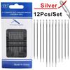 12pcs Knit and Crochet Set Kit Diy Side Knitting & Crochet Hole Blind Needle Sewing Stainless Steel Old Man Home Use Apparel