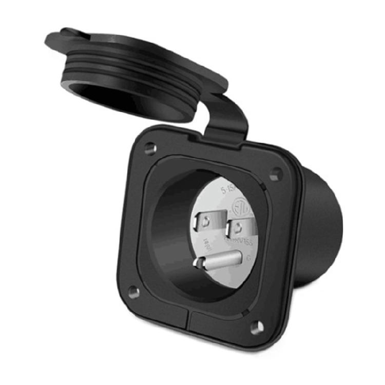 NEMA 5-15 Flanged Inlet Weatherproof Cover Outlet for RVs for Camper Truck 15A 1