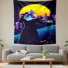 A Vibrant Singer Silhouette Against a Glowing Sun and Stylized Cityscape. Patterned Tapestry for Bedroom and Living Room Home Decor