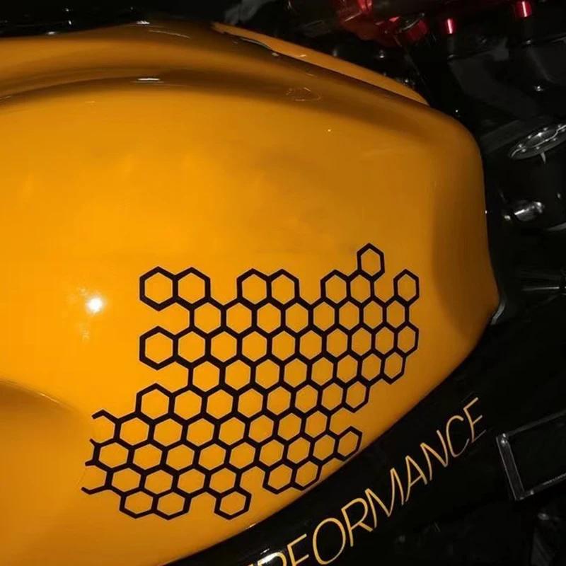 Creative Honeycomb Styling Stickers for Car Motorcycle Exterior Decoration Fashion Waterproof Black White Laser 3 Colors Decals