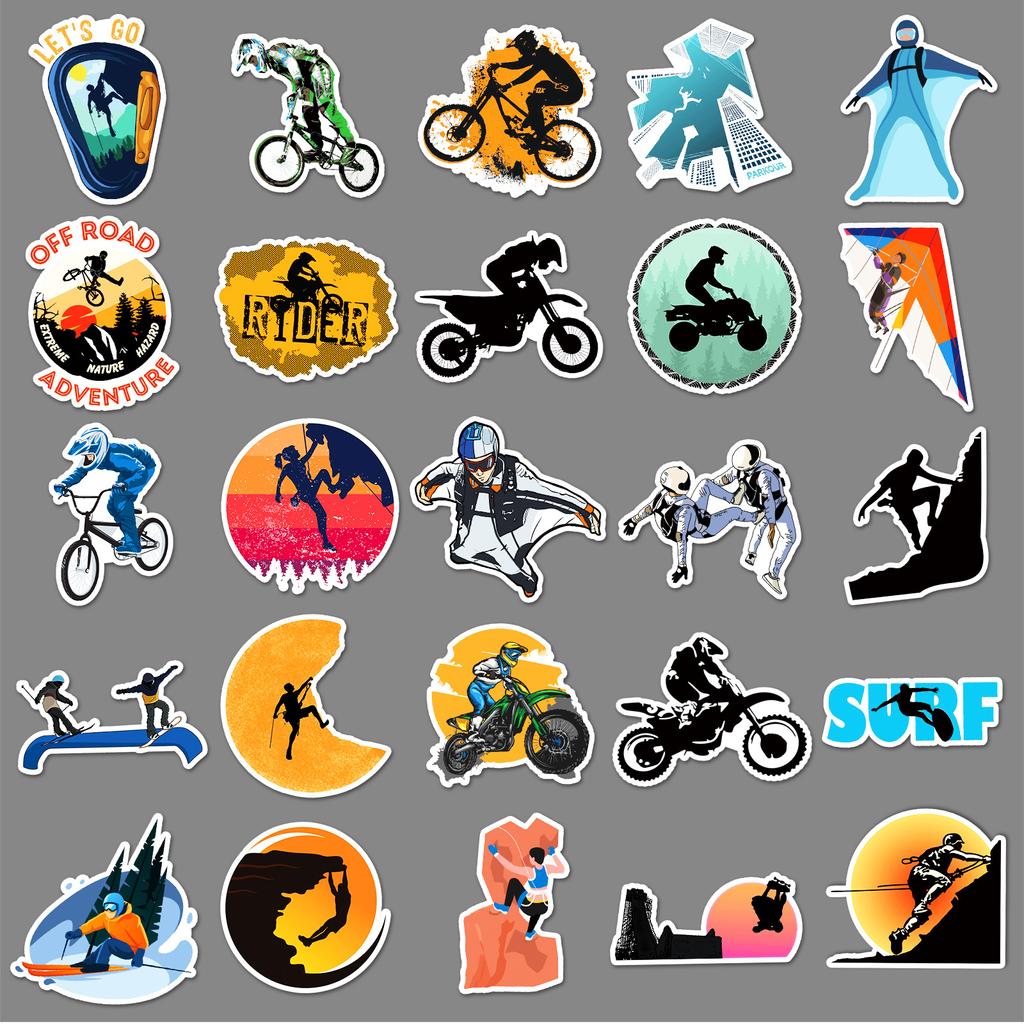 50 Ekstrem Spor Graffiti Kişiselleştirilmiş Dış Mekan Yaratıcı Guka Kendin Yap Mobil Bavul Çıkartmaları Su Geçirmez