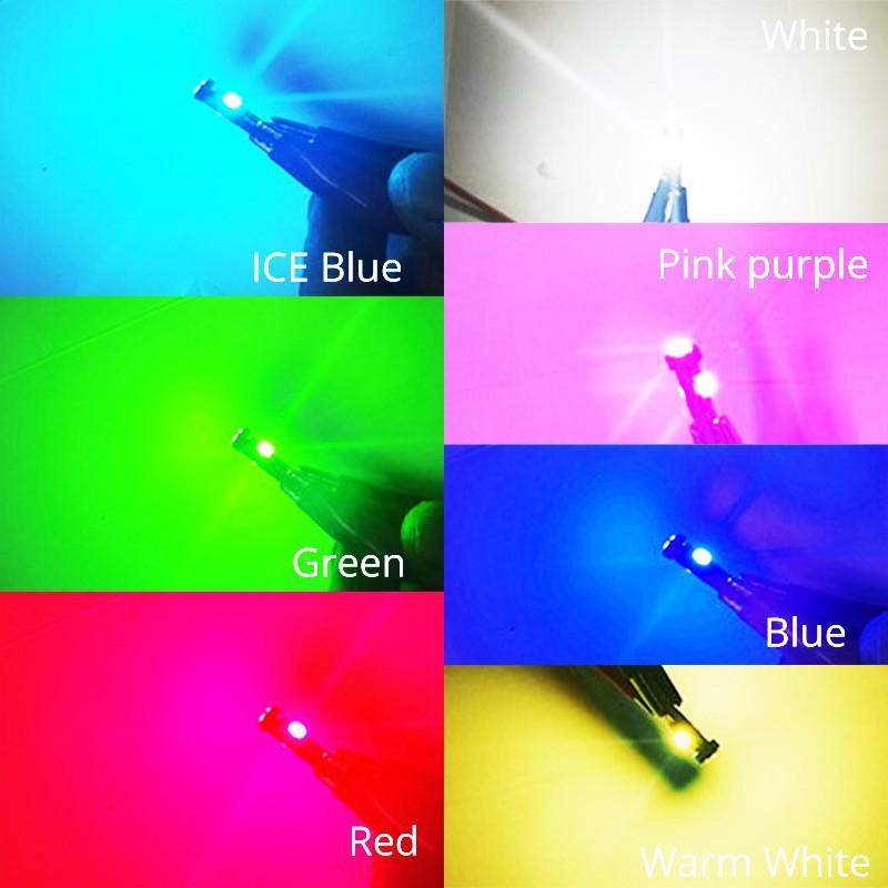 10Pcs T5 Led Bulb W3W W1.2W Led Canbus For Air conditioner button light Instrument LED Lights Dashboard Warning Indicator Button