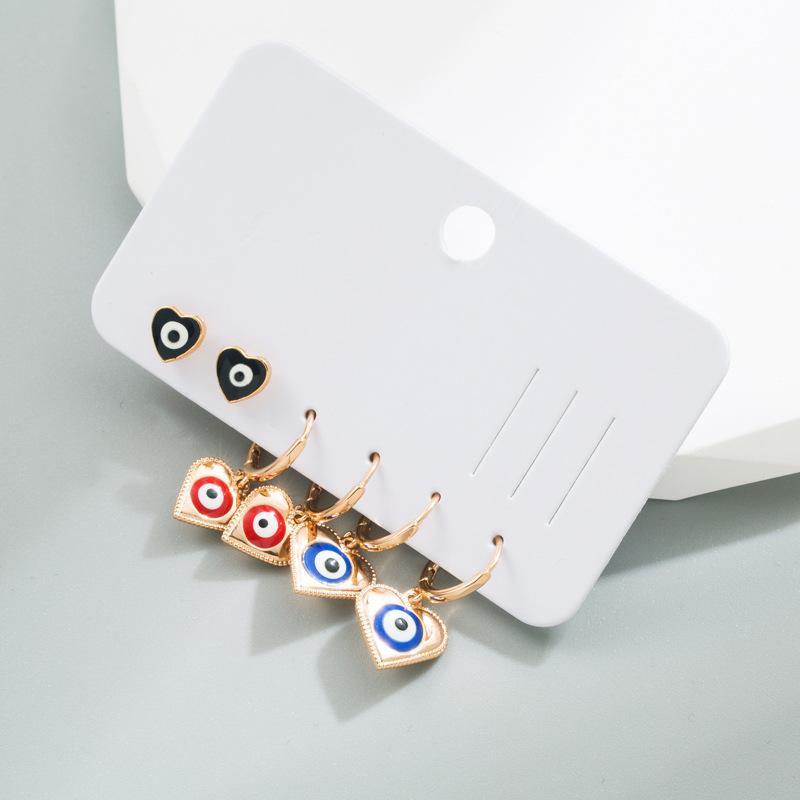 Damski Zestaw Kolczyków Złoconych Miedzią Z Okiem Diabła Spersonalizowane Małe Kolczyki Premium Wiszące