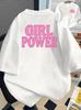 Girl Power Unisexs Strength Graphic Tshirt Unisex And Unisex Casual Crew Neck Short Sleeve Tees Pink Letter Print Summer Daily Top