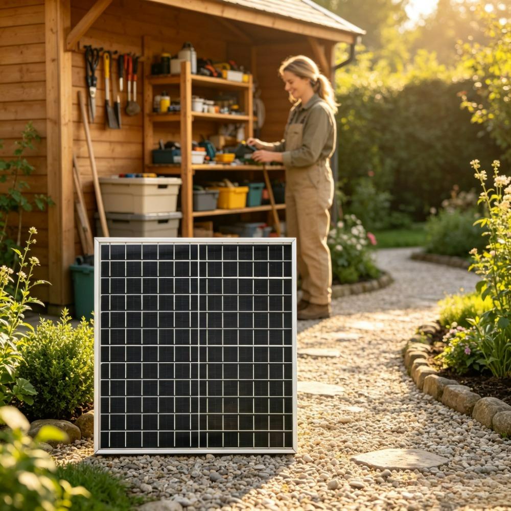 12W Monocrystalline Silicon Solar Panel Aluminum Frame 12V LCD PWM Solar Controller Full Package Off Grid Outdoor Charging Tool 4
