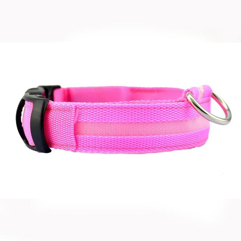 Leopard Led Dog Collar Luminous Adjustable Glowing Collar For Dogs Pet Night Safety Nylon Collar Luminous Led Bright Dog Collar