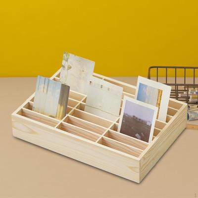 Fa telefontároló doboz 24 rekesszel, Kompakt kijelzőkezelő asztali rendszerező telefontartó ehhez