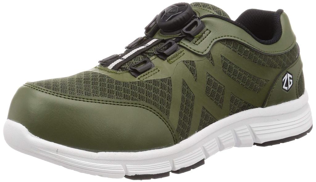 co-cos nobuoka Safety Sneakers with Toe Cap, ATOP Dial System, Lightweight, ZG, Men's, Green, Size 27cm