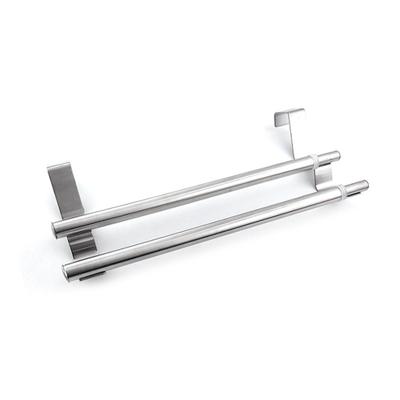 Expandable Double Towel Hanger Over Cabinet Cupboard Doors Stainless Steel Bath Towel Bar Towel