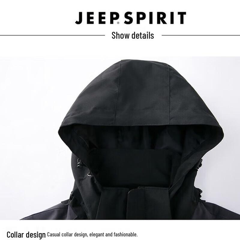 JEEP SPIRIT Men's Hooded Colorblock Casual Jacket