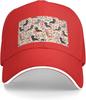 Dachshund Floral Print Baseball Cap Adjustable Polyester Casual Outdoor Sport Cap for Adults