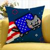 cute Rainbow Alien Nyan Cat    Various Sizes Square Pillow Case For Car Home Bedchamber Decor