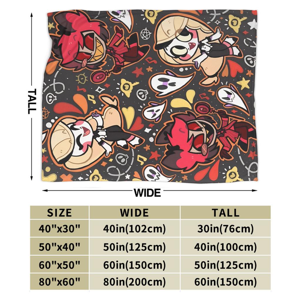Alastor Game VOX H-Hazbin Hotel Blanket Airplane Travel Flannel Bedding Throws For Living Room Super Warm Bedspread Gift