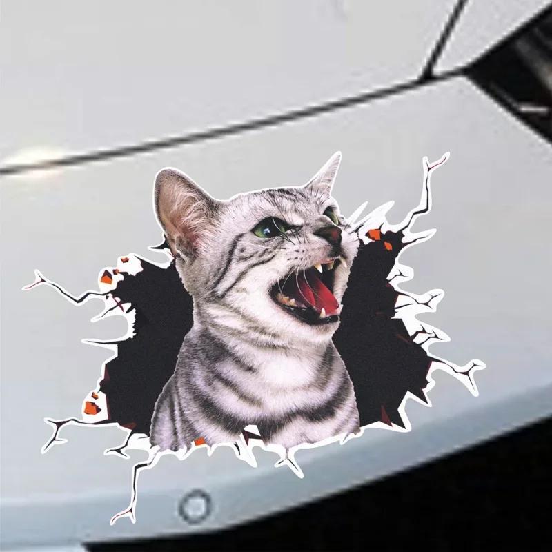 Cartoon Car Stickers Creative 3D Cat Funny Car Body Scratch Masking Stickers Animal Styling Stickers Decoration Car Accessories