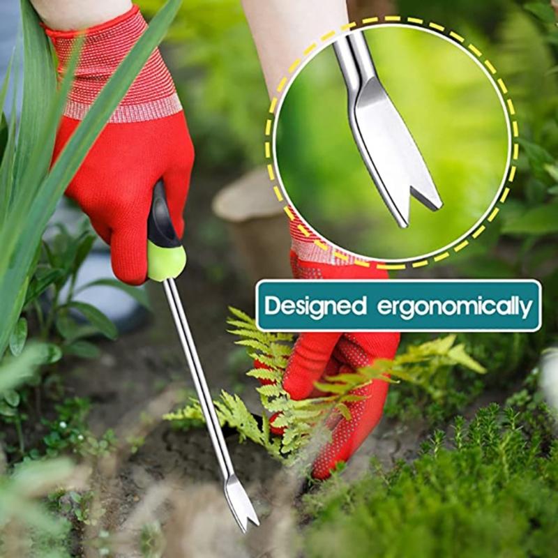 Weed Pulling Tool Weeding Tool with Ergonomic Handle, Stainless Steel Weed Tool Garden Hand Weeder Tools for Lawn