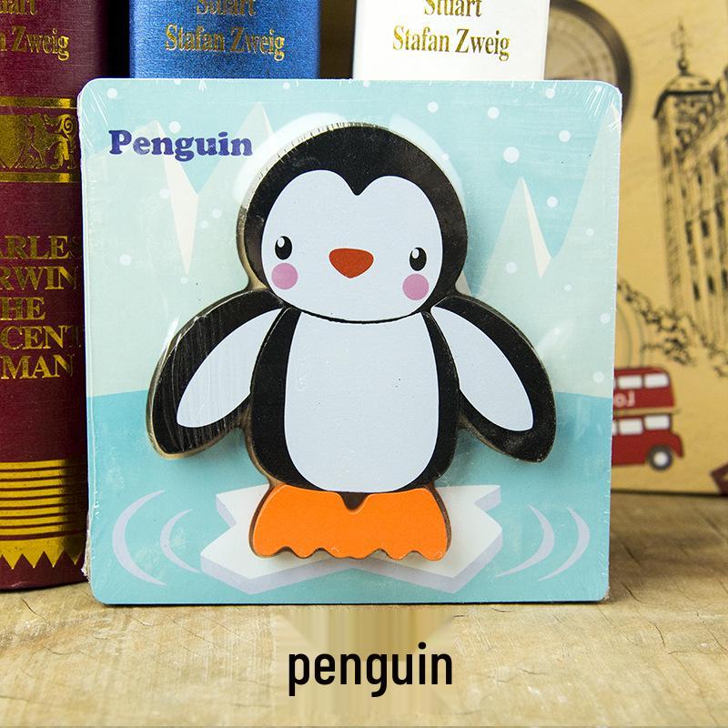 Animal 3D Wooden Jigsaw Puzzle Board for Toddlers (1-3 Years)