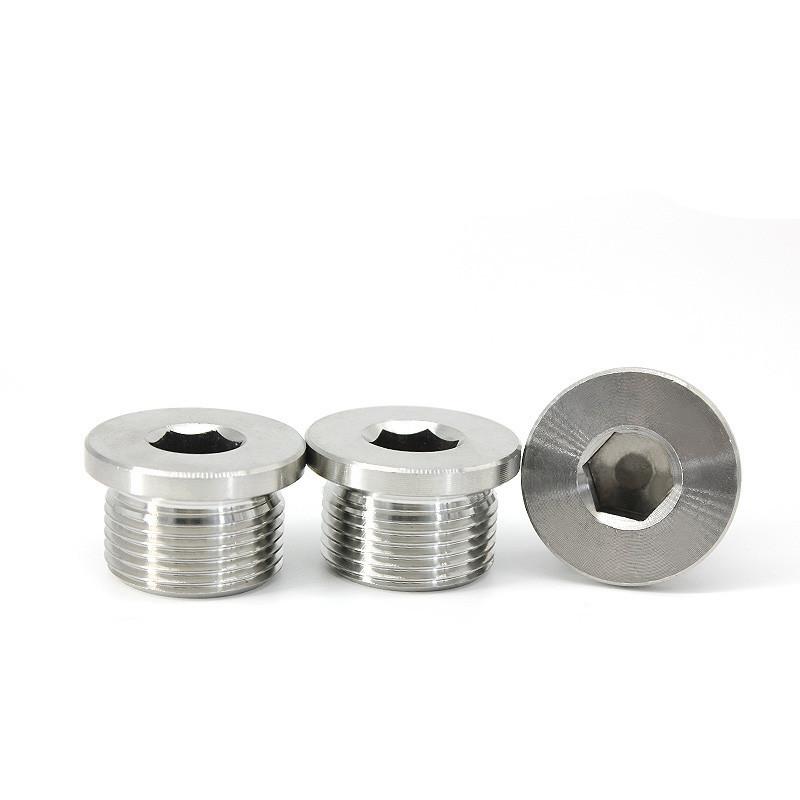 M8 M10 M12 M14 M16 M18 M20 M22 M27 M33 304 Stainless Steel Ed Nut Hex Socket Flange Plug Seal Pipe Oil Plug Black Washer