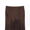 European American Style Women's Lace Satin Midi Skirt - 2025 New Fashion Collection