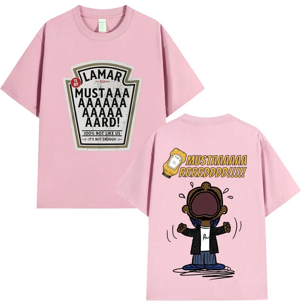 Rapper Kendrick Lamar Mustard Patterned Printed T-shirt for Men, Fashionable Hip-hop Short-sleeved Cotton Casual Short-sleeved
