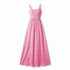 Women Casual Loose Fit Sleeveless Dress Square Neck A-Line Long Maxi Dress with Checkered Pattern Summer Sundress